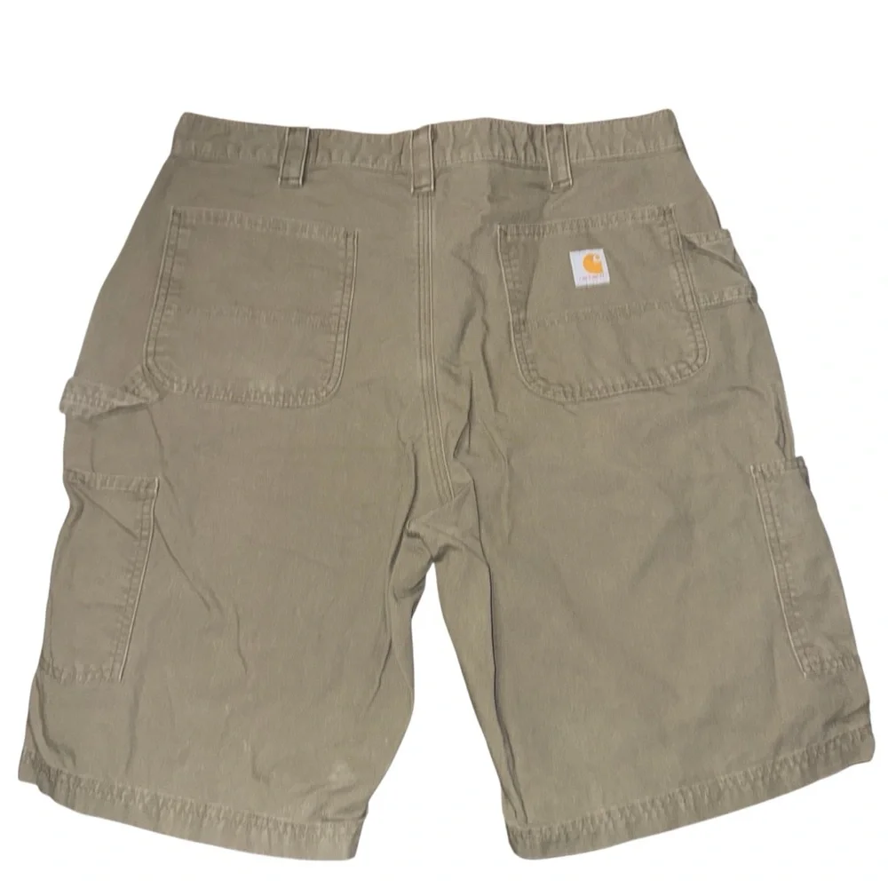 Carhartt B147 LBR Original Fit Canvas Work Shorts Khaki Green Men’s Sz 38